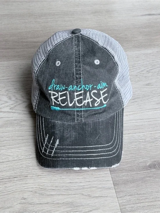 Archery Baseball Hat Cap - Gray & Teal (OS)