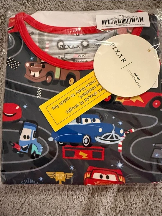 Little Sleepies Black and Red Pixar Cars Short Sleeve Pajama Top