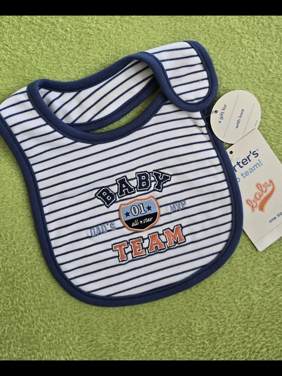 NWT  BOYS  GO TEAM BABY - Sports  BIB FOOTBALL +BASEBALL - DADS MVP (Q8)