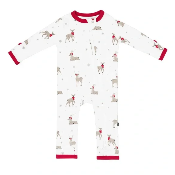 Kyte Baby Cloud Deer Christmas Reindeer Footless Romper Pajamas Onesie Bamboo