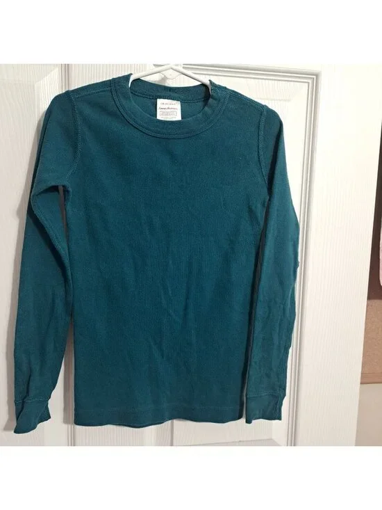 Hanna Andersson Unisex Size 6/7 Teal Long John Organic Cotton Pajama Top