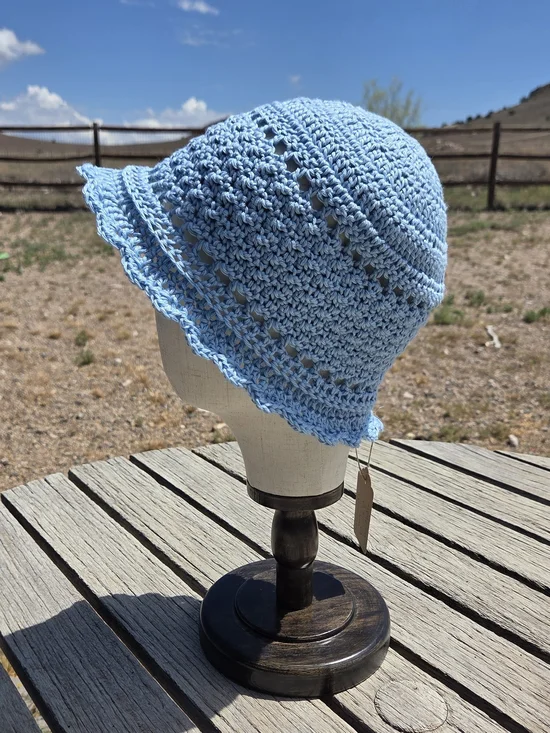 Artisan Handmade Lightweight Pima Cotton Blend Crochet Boho Summer Bucket Hat