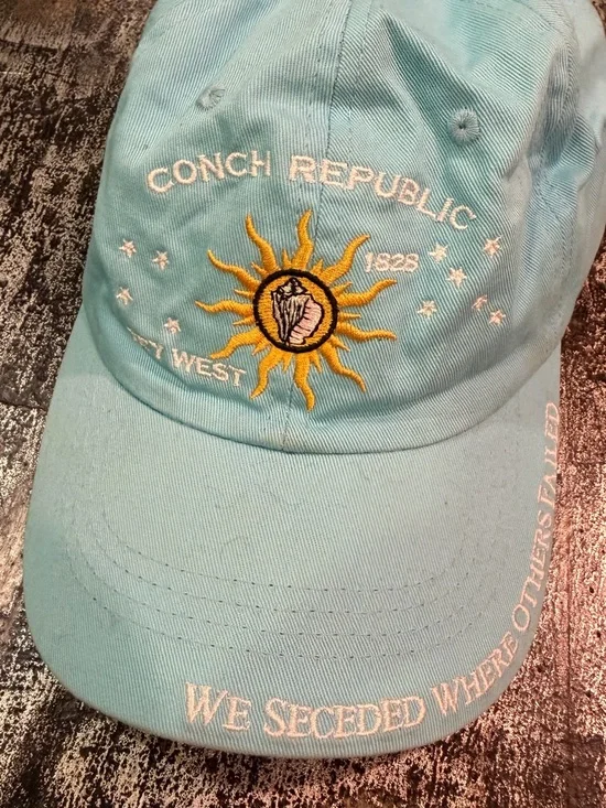 Conch Republic Embroidered Seafoam Baseball Cap - Aqua