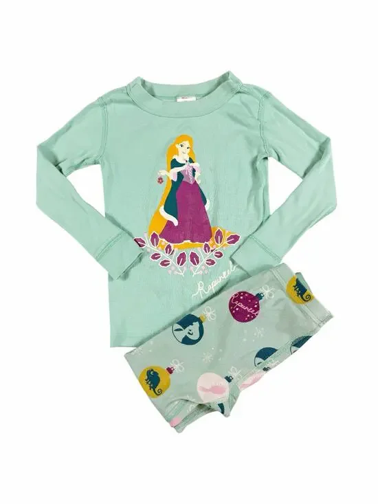 Hanna Andersson Disney Rapunzel Holiday Organic Cotton Pajama Set Size 4