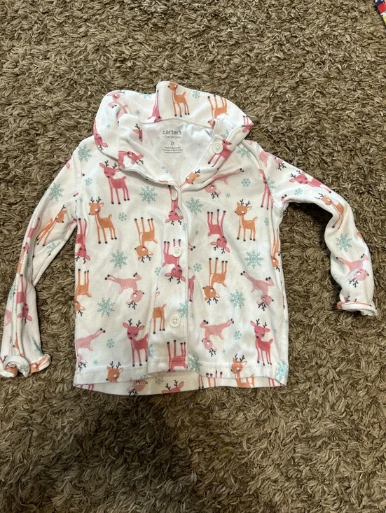 Carter's Toddler 2T Reindeer Print Pajama Top
