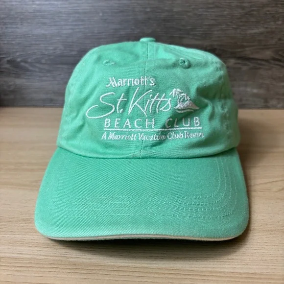 St Kitts Beach Club Hat Cap Strap Back Womens Green Marriott‎ Adjustable