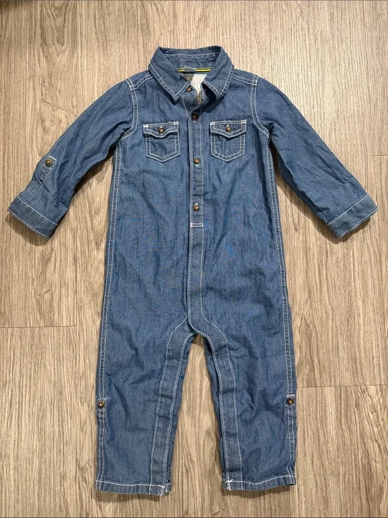 Carter's Little Boys Captain Chambray Jumpsuit, 24M
