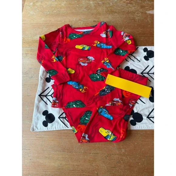 Disney Cars Lightning McQueen and Characters 4T Toddler Boy's Pajama Set NWT