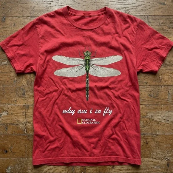 Gildan Red National Geographic Dragonfly Tee