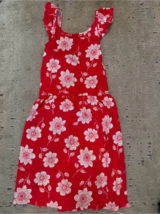 Carter's Red Floral Sundress with White Blooms