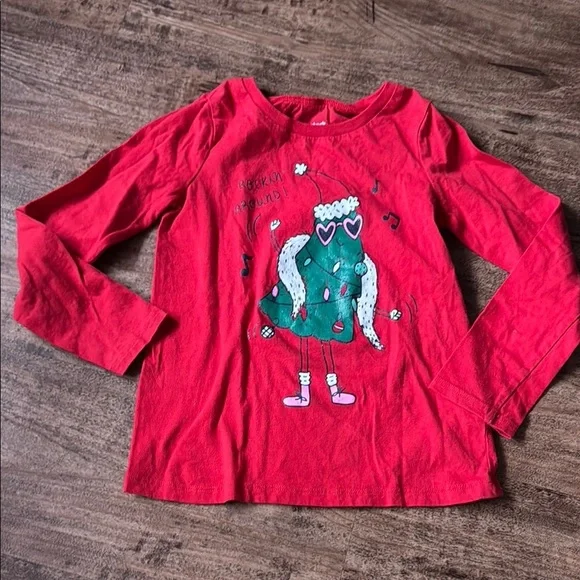 Kids Red Graphic Long Sleeve Shirt