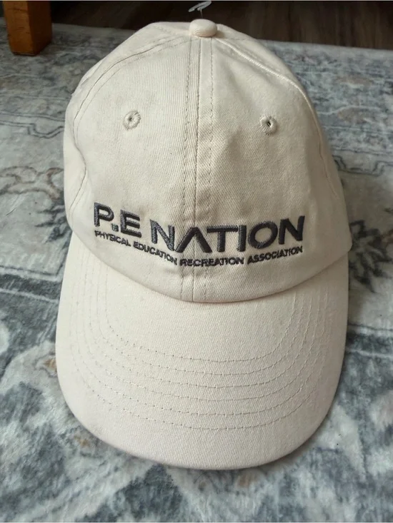 P.E NATION Beige Logo Baseball Cap Hat