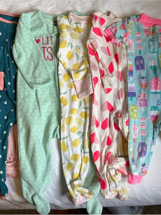 6 piece Girls 6-9 month baby sleeper pajamas cloud island carters