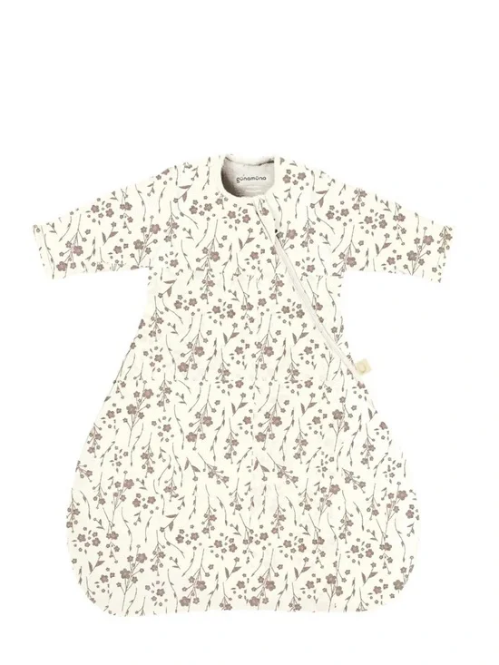 Günamona Bamboo Viscose Transitional Cream Floral Long-Sleeve Baby Sleep Sack
