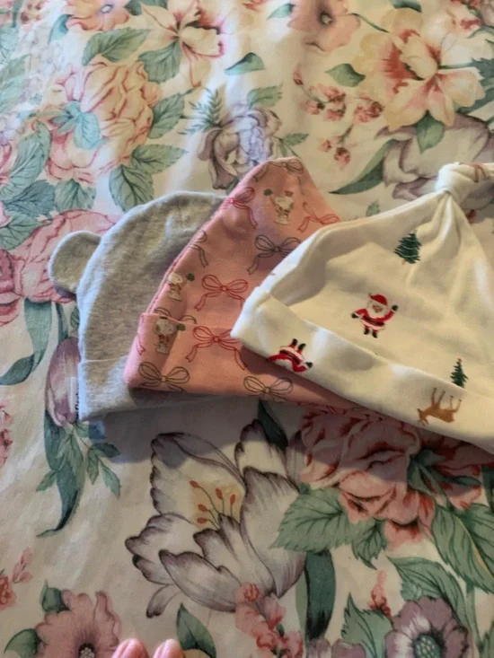 Carter's Baby Beanie 3-Pack in White, Pink & Gray Newborn  Size 0