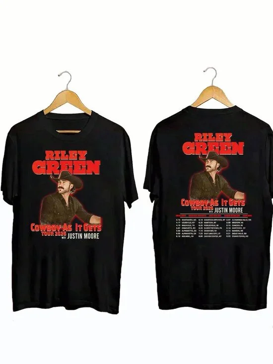 Riley Green Cowboy As It Gets Tour 2026 Graphic T-Shirt