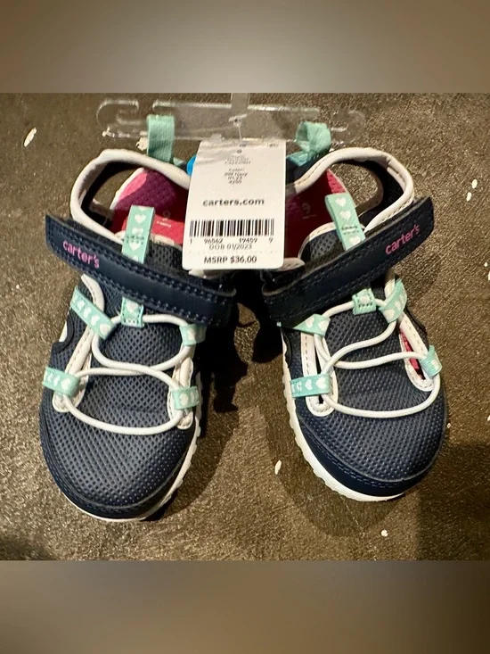 Carter's Navy Sneakers with Mint Accents for Kids