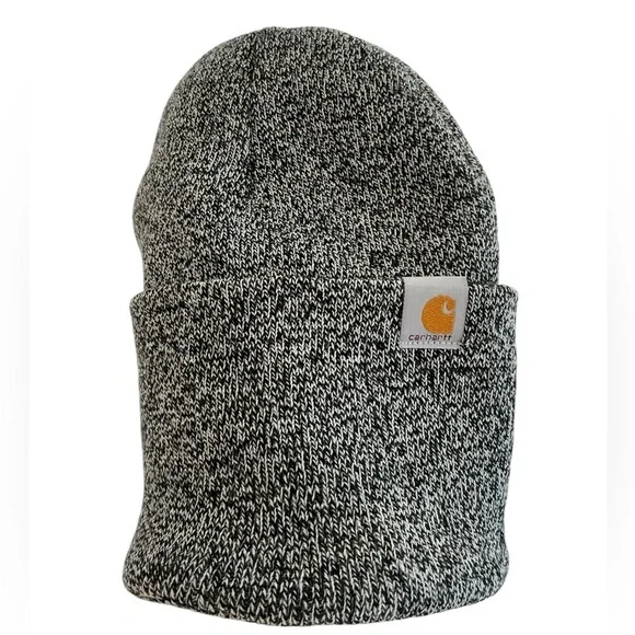 Carhartt Marled Black & White Cuffed Beanie