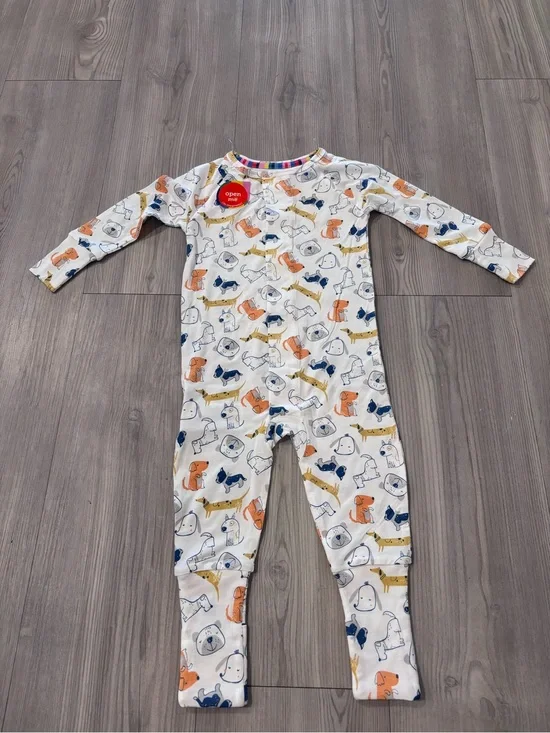 Magnetic me bamboo Kids dog Print One-Piece Pajamas