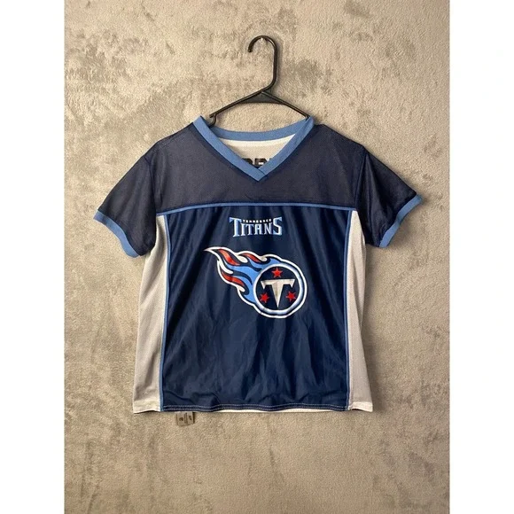 NFL Tennessee Titans Reversible Flag Football Jersey Youth Large Blue White