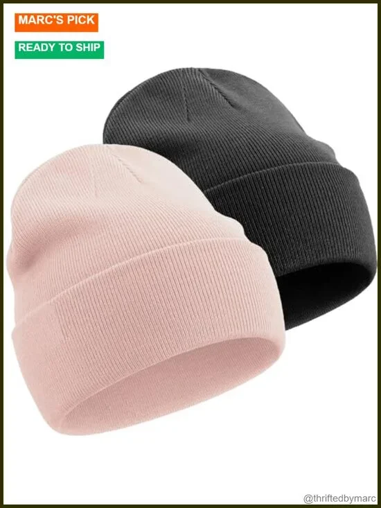 100% Cotton Knit Cuffed Beanie Hat Unisex Winter Skull Cap