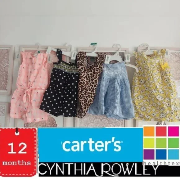 🎁 10/$25  Summer Girl bundle, 12 months, 2 dresses and 2 rompers