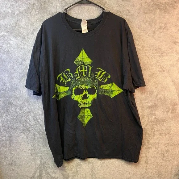 Bret Michaels Band Graphic T-Shirt 3XL Black Green Skull Gildan