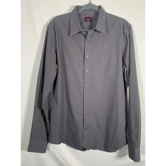 UNTUCKit Men's Long Sleeve Button Up‎ Grey Shirt Size Large