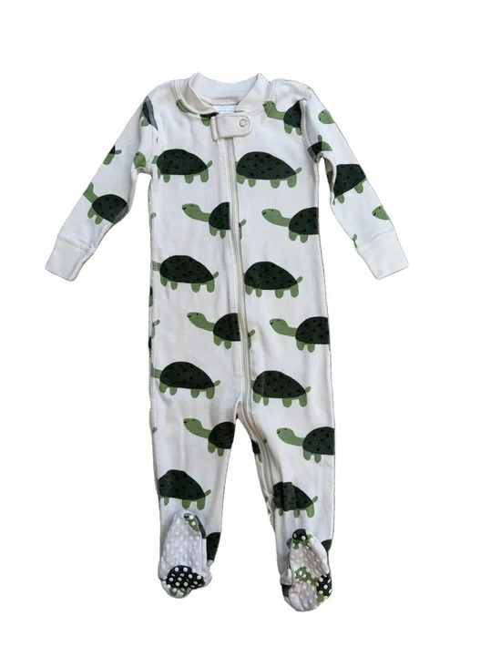 Hanna Andersson Size 70, 6-12 Months Friendly Turtle Zip Organic Footie Sleeper