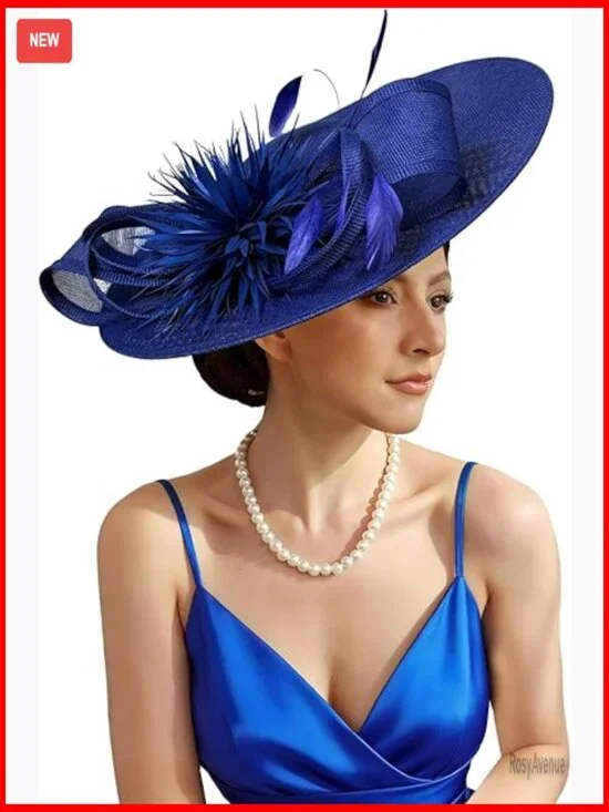 Elegant Women's Fascinator Hat with Flower Feathers for Wedding Derby Tea Party