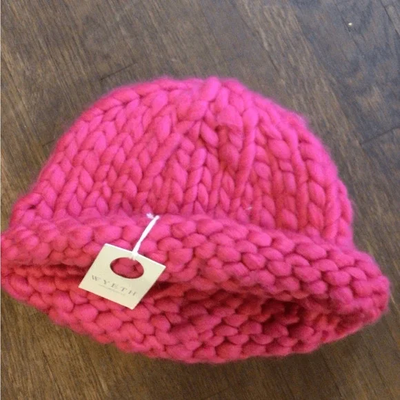 NEW! Wyeth by Todd Magill Chunky Hot Pink Knit Beanie