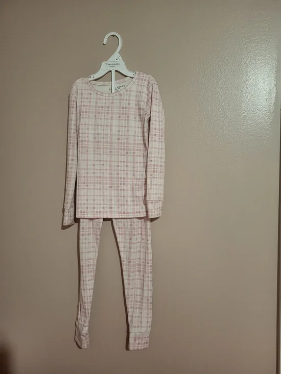 Laura Ashley Pink Plaid Two-Piece Pajama Set