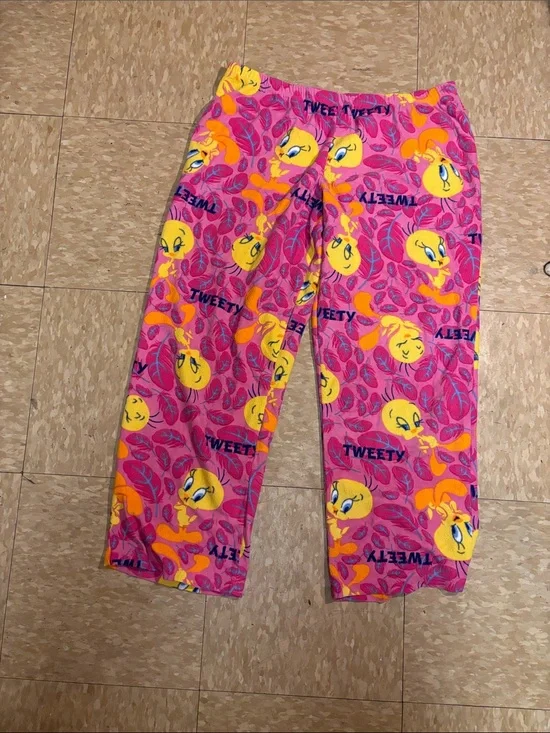 Tweety Bird Pink & Yellow Kids Pajama Pants - Character Sleepwear