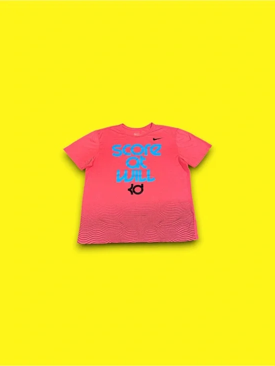 The Nike tee KD 10 Score at Will pink dri-fit shirt mens XL
