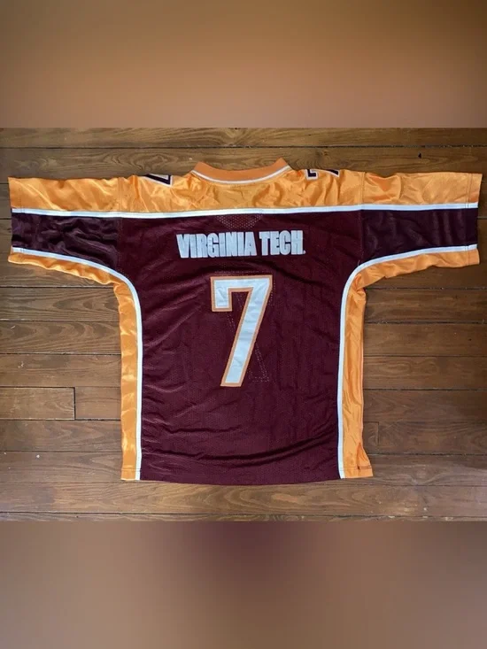 Vintage Virginia Tech Hokies Jersey Mens XL Maroon Steve & Barry's Football NCAA