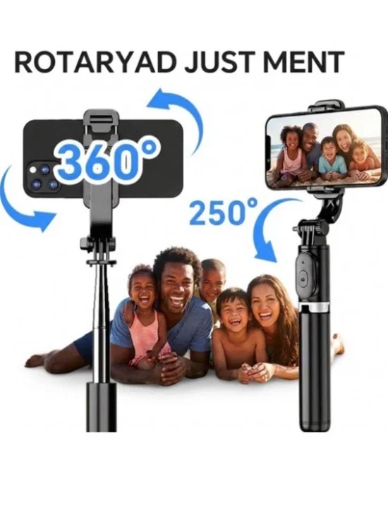 Universal Black Selfie Stick with 360° Rotating Phone Mount