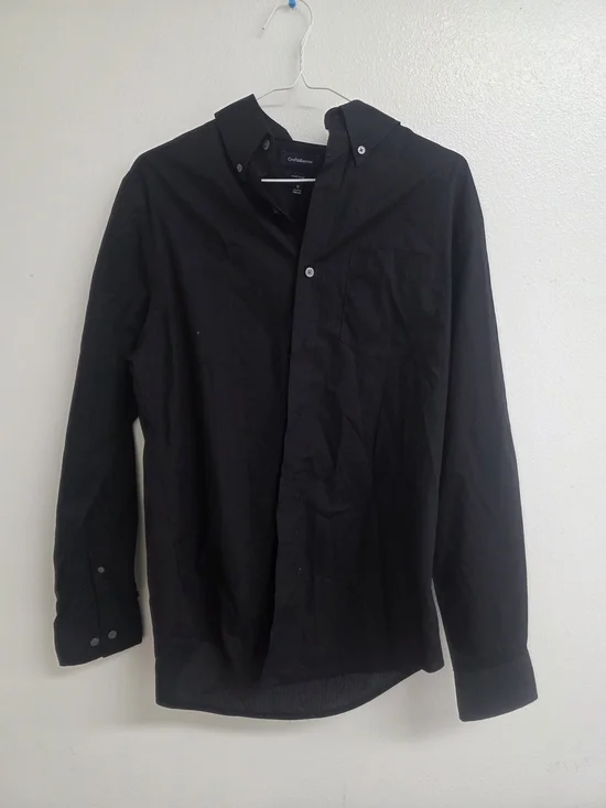 croft & barrow Black  Button-Up Shirt (0523)