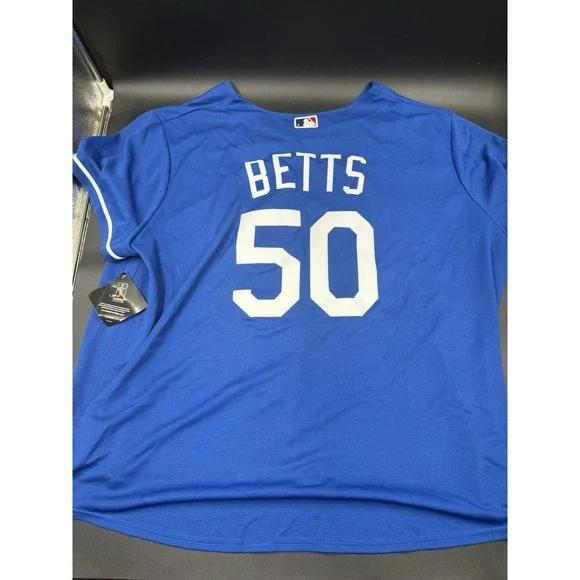 Los Angeles Dodgers Mookie Betts #50 Blue MLB Baseball Jersey Men's 3XL
