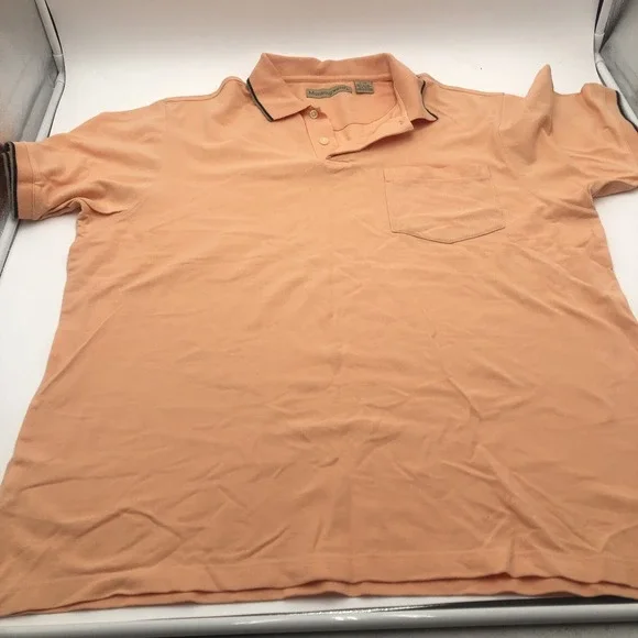 Munsingwear Mens Polo Shirt Orange Creamsicle Color Size‎ Large Chest Pocket