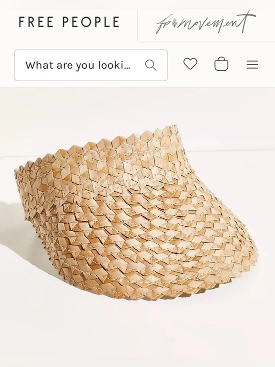 FP- Peter Grimm Headwear Cleobella Straw Hat Visor NWOT UV Protection
