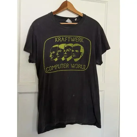 Kraftwerk Computer World Black Cotton T Shirt‎ 1981 USA Tour Vintage Original