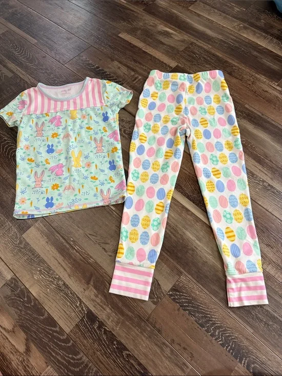 Matilda Jane Pastel Bunny & Easter Egg Pajama Set - Pink, Yellow, Blue, Green