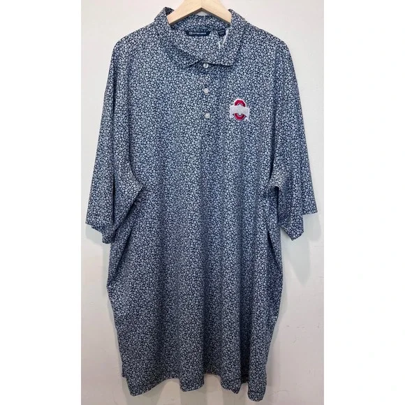 Cutter Buck Mens 3XT College Logo‎ Floral Print Performance Polo Shirt