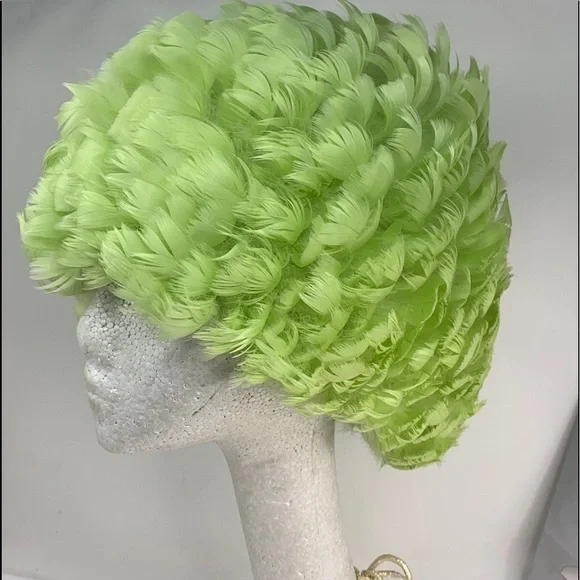 Vintage Real Feather Net Elastic Hat