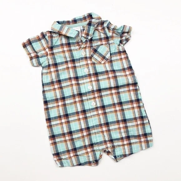 Carter's plaid baby romper