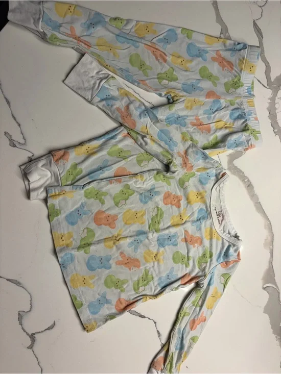 Caden Lane Yellow, Pink & Blue Peeps Baby Romper