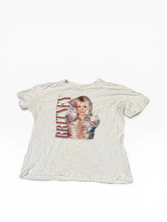 Britney Spears Graphic T Shirt White Pop Music Short Sleeve Adult XL