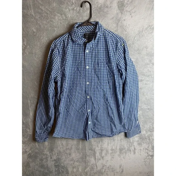Gap Lived-In Men's M Blue Multicolor Cotton Long Sleeve Shirt