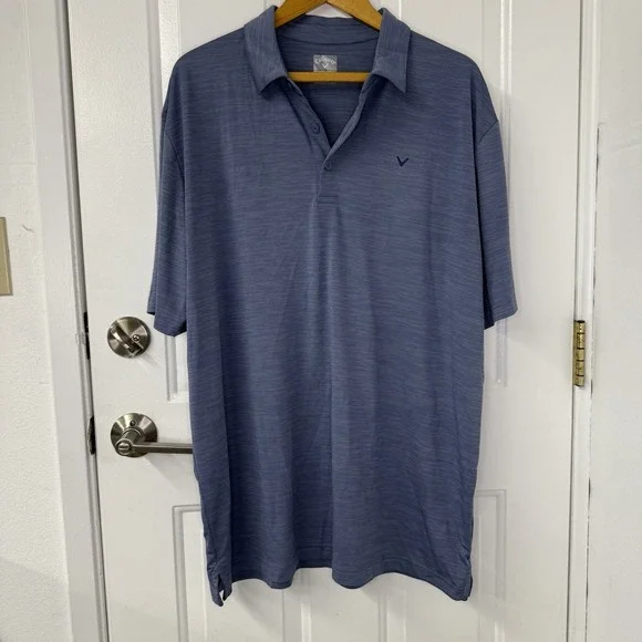 Callaway Polo Shirt‎ Mens Size X Large Blue Opti Dri Fit Golf Short Sleeve