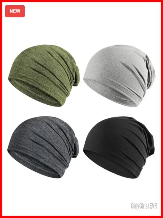 4 Pack Breathable Cooling Skull Caps Quick Dry Beanie Running Hat for Men Women